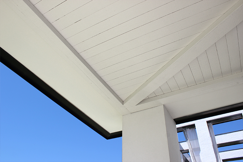 Detalle techo porche madera